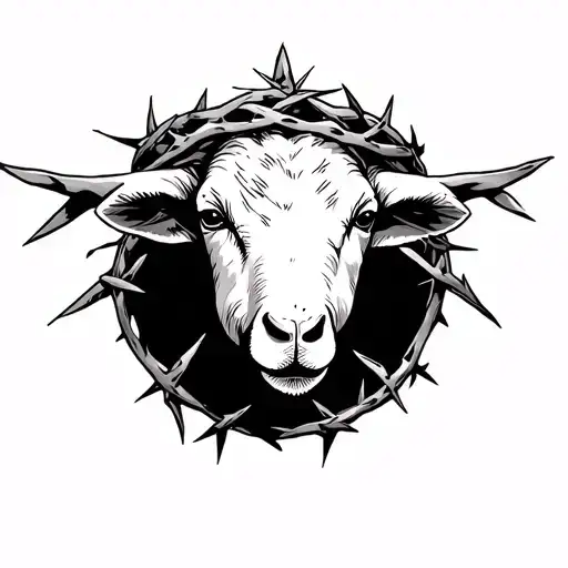 Lamb Of God With Crown Of Thorns