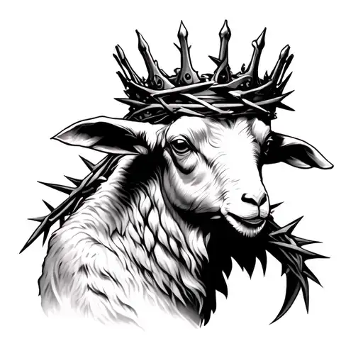 Lamb Of God Wearing Crown Of Thorns