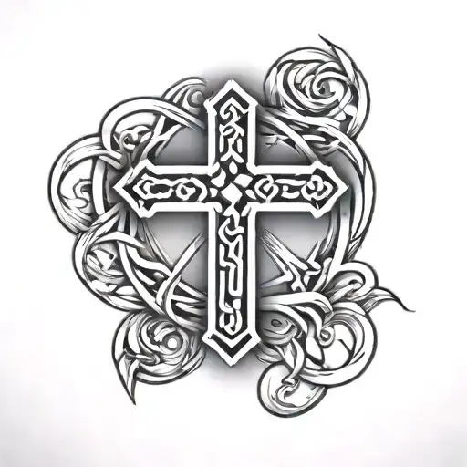 Simple Cross With The Words Yahweh Is First On Top And The Words I Am Second On The Bottom