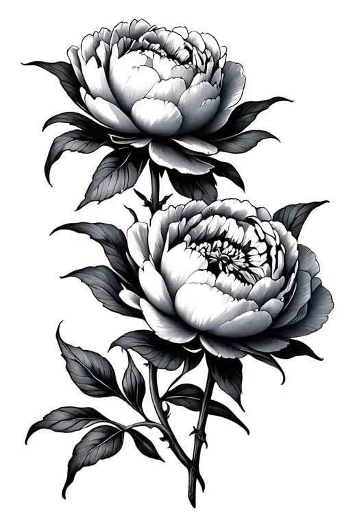 Peony Flower Intertwined