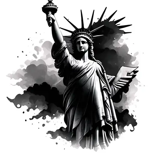 Statue Of Freedom And Fluid