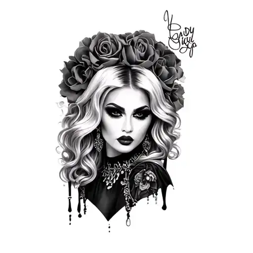 Lady Gaga Tattoo With A Goth Theme