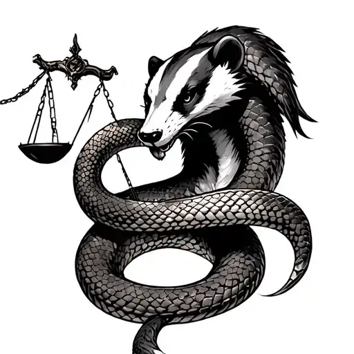 Honeh Badger Killing The Evil Snake Of Justice Scale