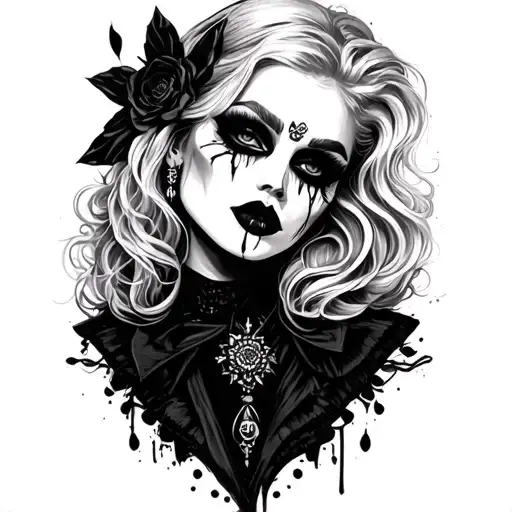 Lady Gaga Tattoo With A Goth Theme Tattoo Without A Face