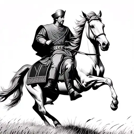 Baldwin Iv Of Jerusalem On His Horse Galloping Through A Field