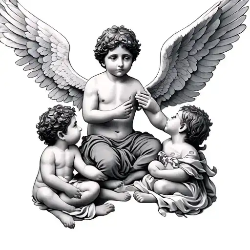 Guardian Angels Watching Over Boy