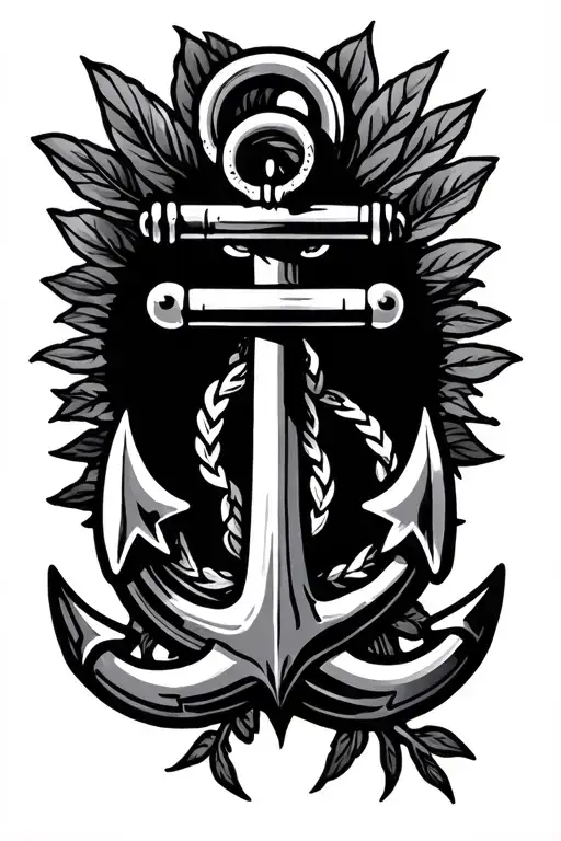 Pices And Virgo Sign Tattoo With A Neo Traditional Anchor In Black And Gray On Th E Hand