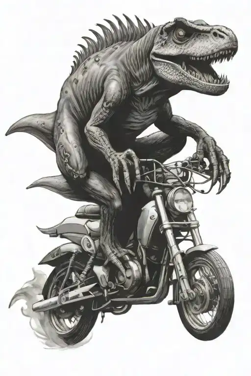 Trex On A Motorcycle