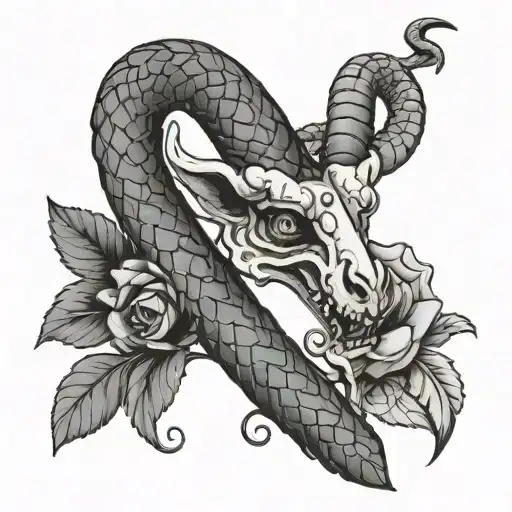 Bone Snake With Goat Head