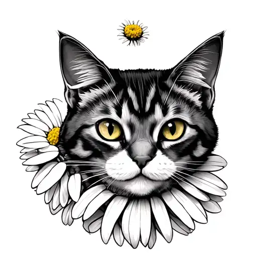 Cat And Daisy Minimal