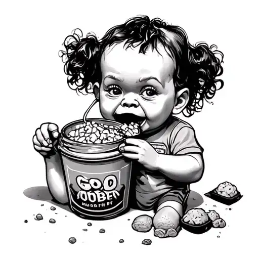 Garbage Pail Kid Eating A Jar Of Goober
