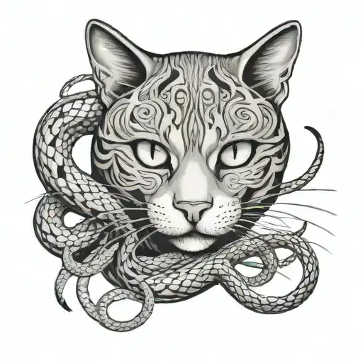 Cat And Snakes Wrapped