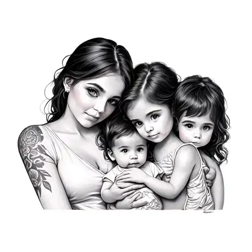 Mother And 3 Children