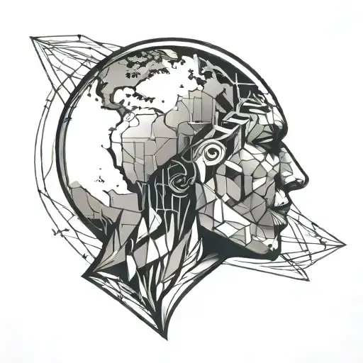 Geometric Head Planet Earth