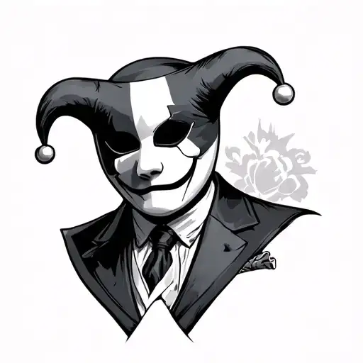 Mafia Suit And Jester Mask