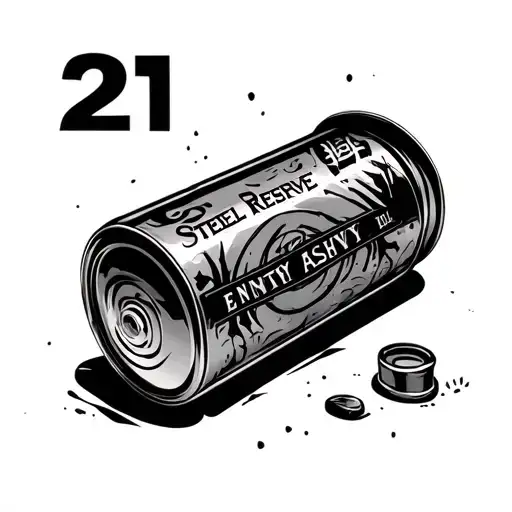 2 11 Steel Reserve Empty Can Next To Full Ashtry And Junky Setting