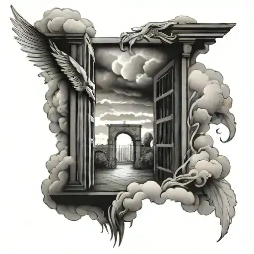 Angle With Cloudy Gate
