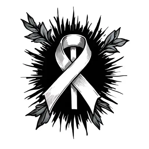 Cross With Cancer Ribbon