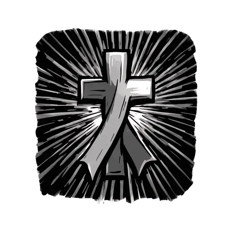 Cross With Cancer Ribbon