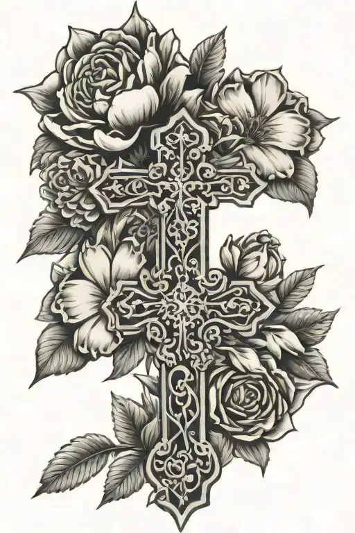 Cross And Peonys