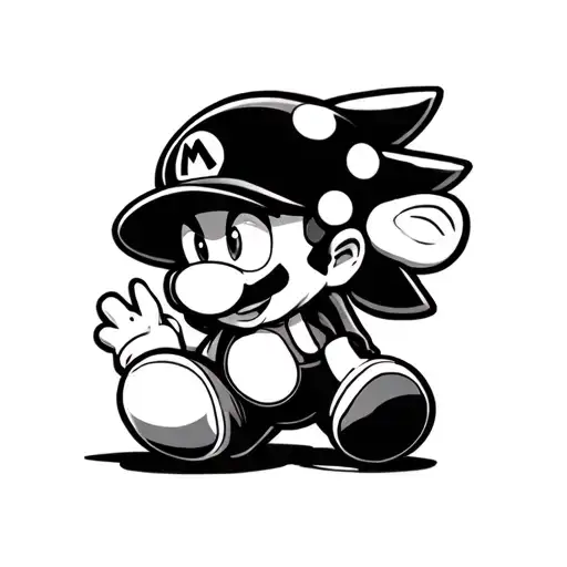 Mario Mushroom And Sonic Chaos Emerald