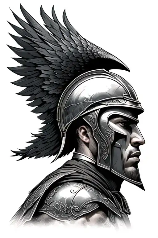 Spartan With A Pheonix Reflection On His Helmet