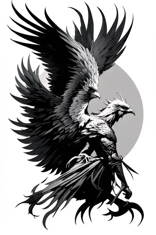 Warrior With A Pheonix Rising