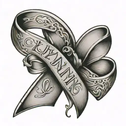 Breast Cancer Ribbon With The Name Lynn In It