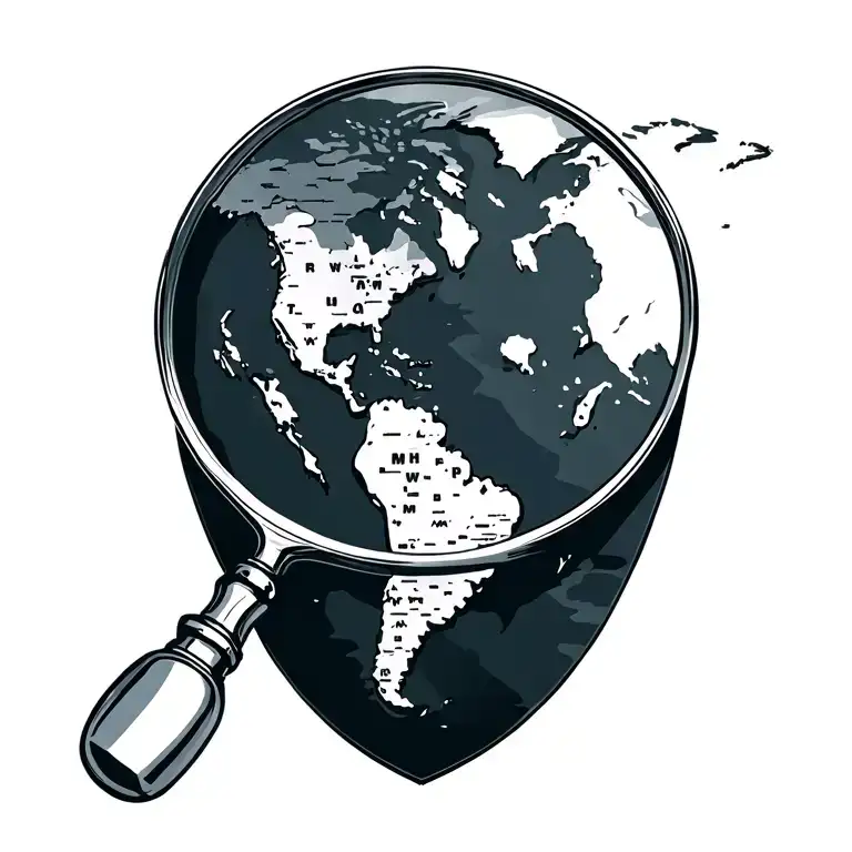 Hawaiian Islands Map With Magnifying Glass