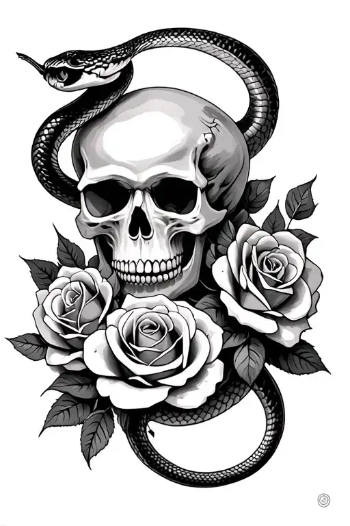 Skull And Roses Snake