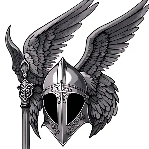 Knights Templar Helmat With Wings