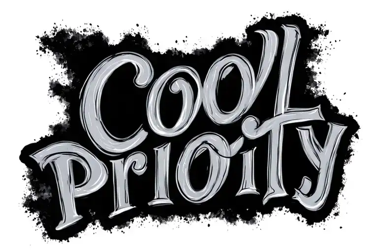 Cool Priorty' Written In Cursive Font
