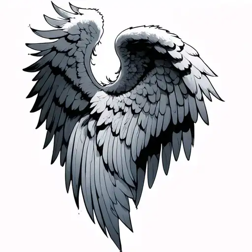 Angel Wing With Color Realism Style