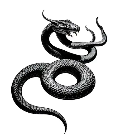 Ouroboros Snake Eating Its Own Tail