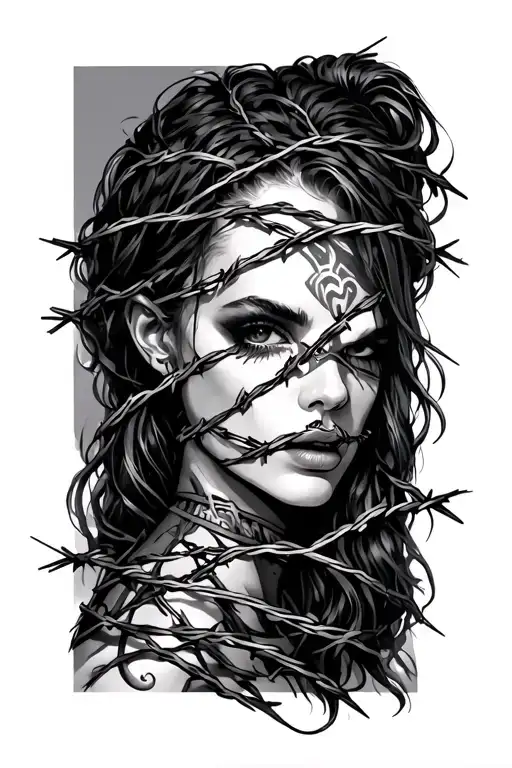 Raigoza And Barb Wire Wrapped