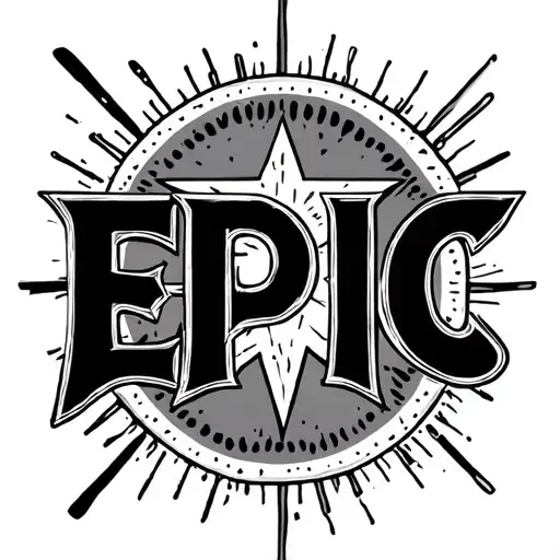 The Word Epic With A Star Sign Simple
