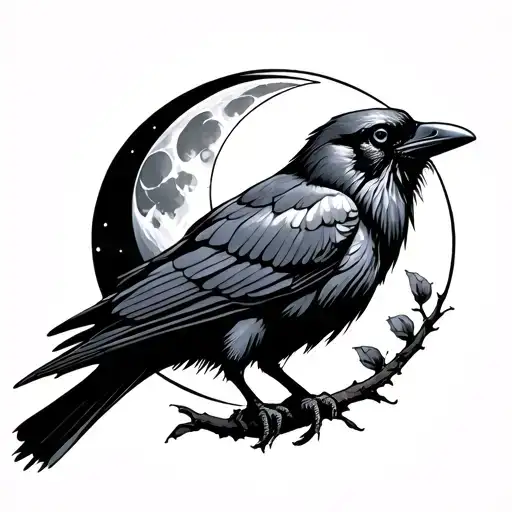 Crow And Moon