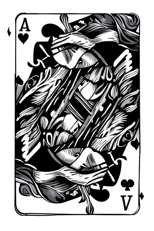 Worn Playing Cards Being Shuffled