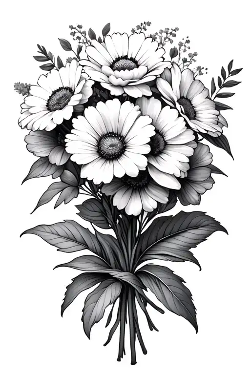 Birth Flower Bouquet Tied