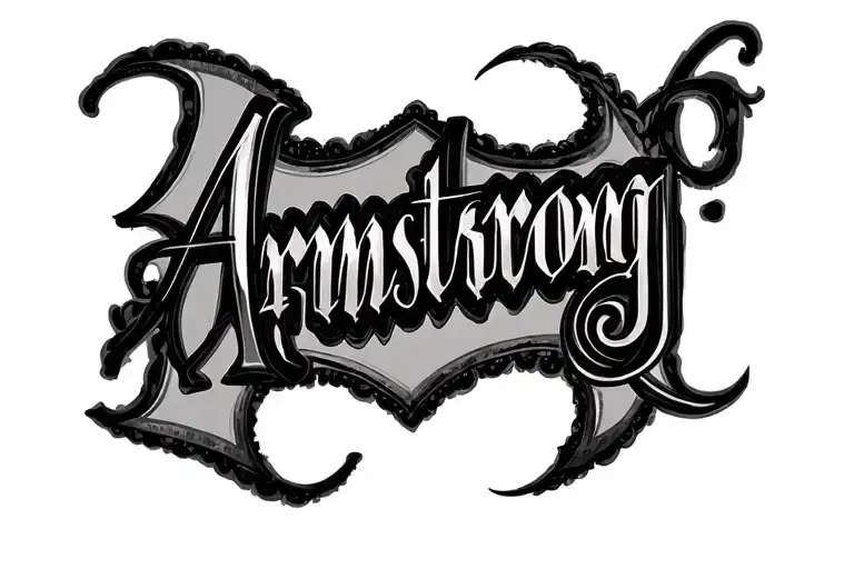 Armstrong In Cursive Tattoo Inspired