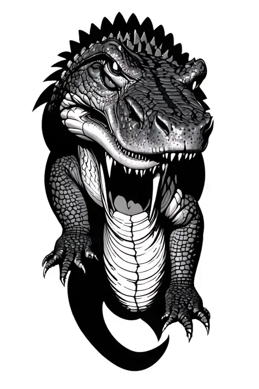 Big 3D -Looking Crocodile With Aggressive Looks