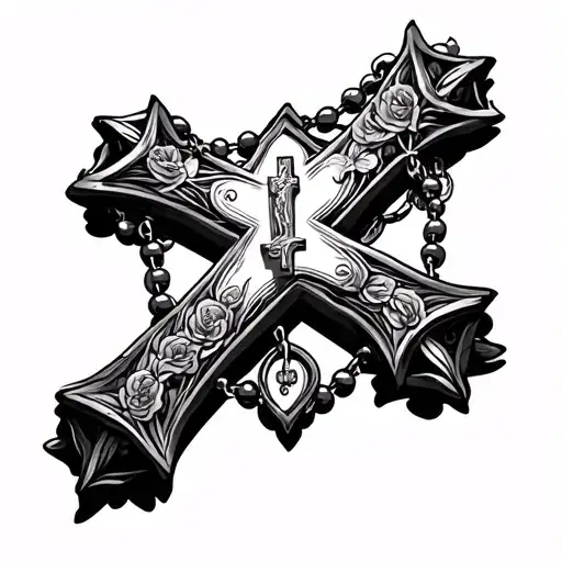 Rosary And Cross