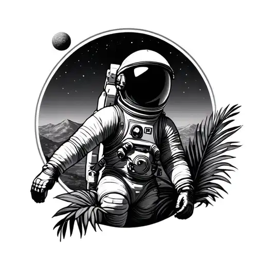 Palmera With Astronaut And Tomorrowland Logo