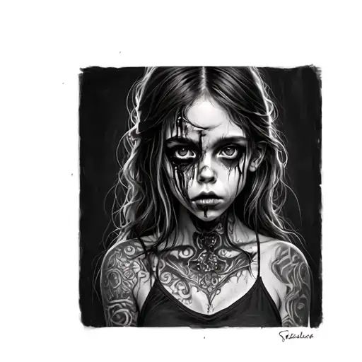 Dark Realistic Traumatised Girl