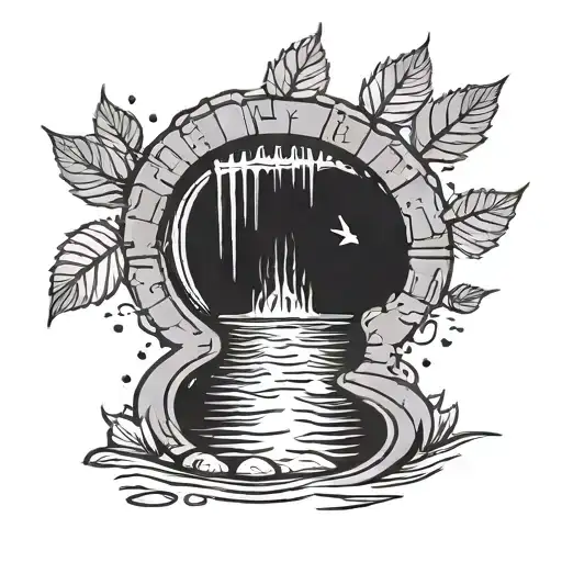 Storm Drain Inlet With Leaves On Top And Rain Falling Down