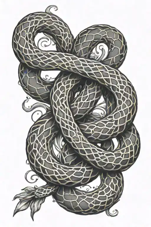 Serpents As Infinity Symbol Intertwined