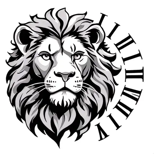 Lion With Roman Numerals