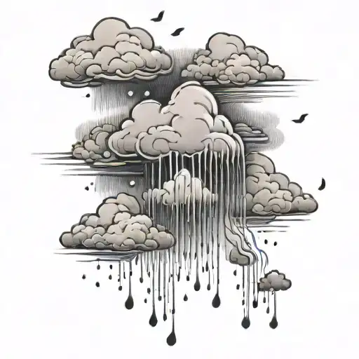 Clouds And Rain Falling