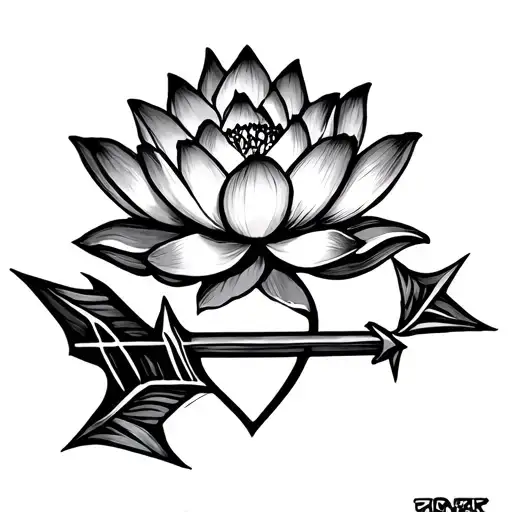 Arrow With Lotus Flower Head