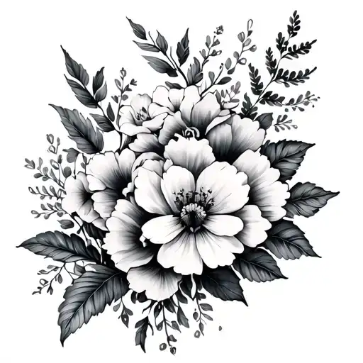 Spine Tattoo Birth Flowers February March May June And September